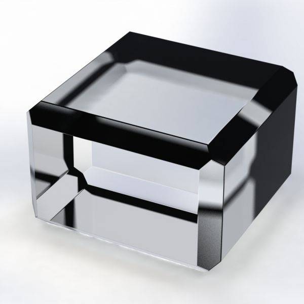 Acrylic Block 3" x 3" x 2" thick - Bevelled #3